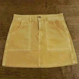 American Eagle Outfitters Mustard Yellow Corduroy Fall Fashion Stretch Skirt 4